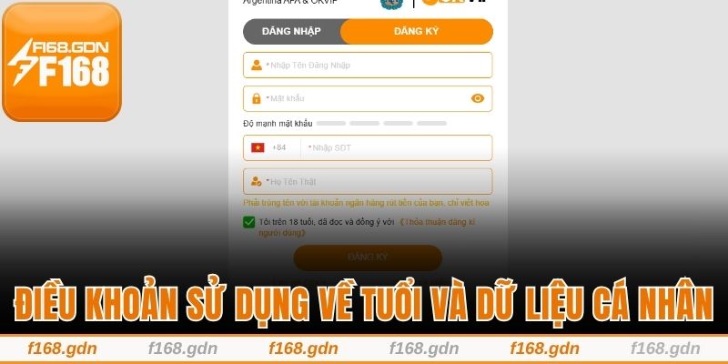 Điều khoản sử dụng về tuổi cùng dữ liệu cá nhân